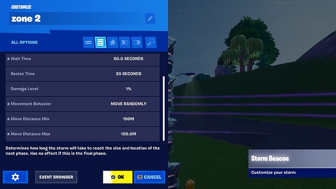 Configuración de tormentas en UEFN: cómo crear zonas seguras personalizadas